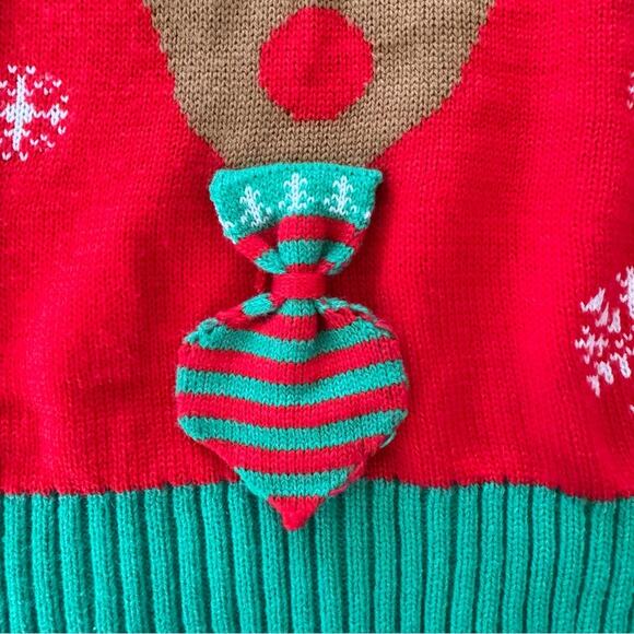 Vintage Christmas Knitted Sweater Vest Ugly Sweater Party  Cute Reindeer Size M - Picture 4 of 8